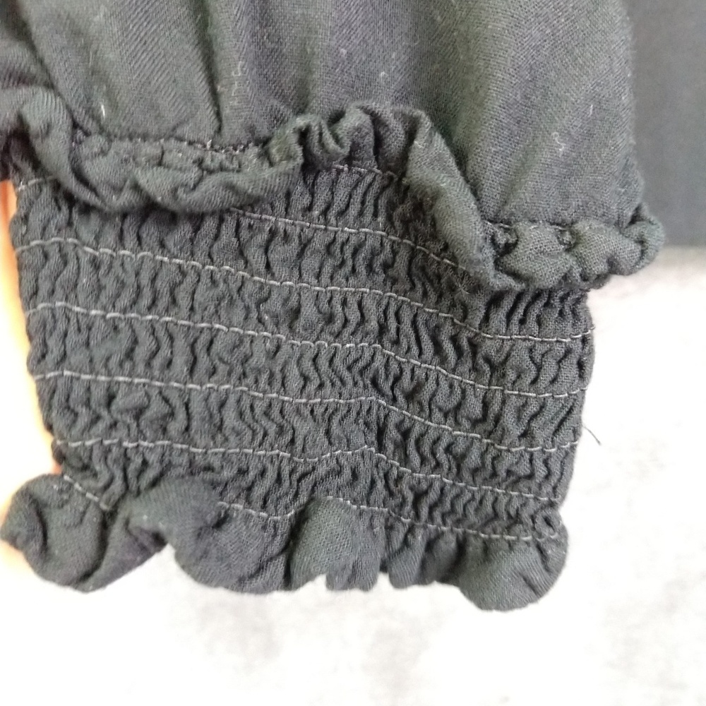 Indigo Collection Long Sleeve Black Peasant Blouse - Picture 3 of 13